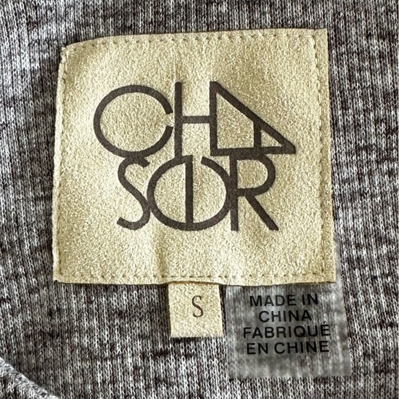 NEW CHASER Long Sleeve Lace-up Tee Tie Front Space Dye Body Con Top Size Small - Picture 3 of 7